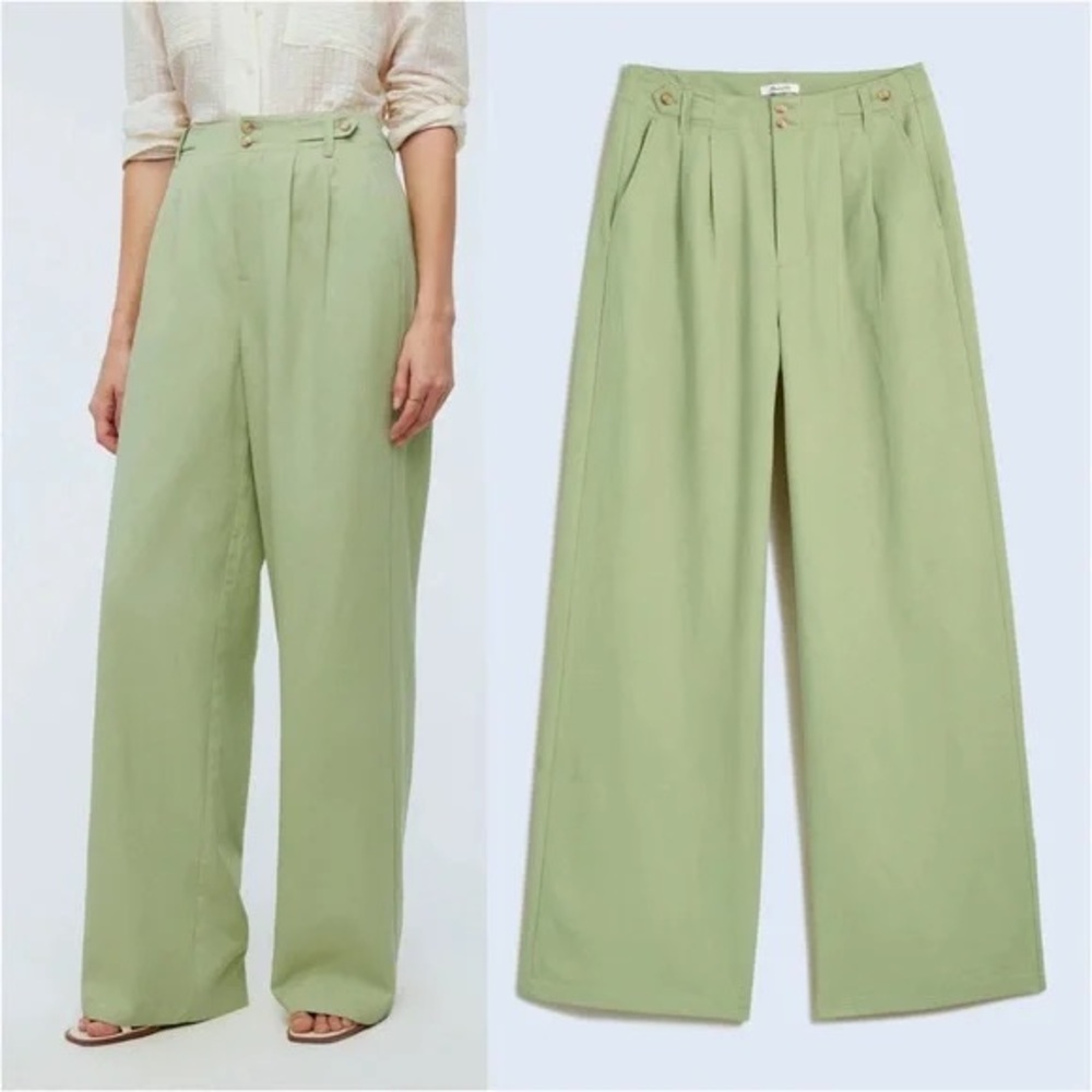 Madewell | Harlow Wide Leg Pant | Linen Blend | size 8
